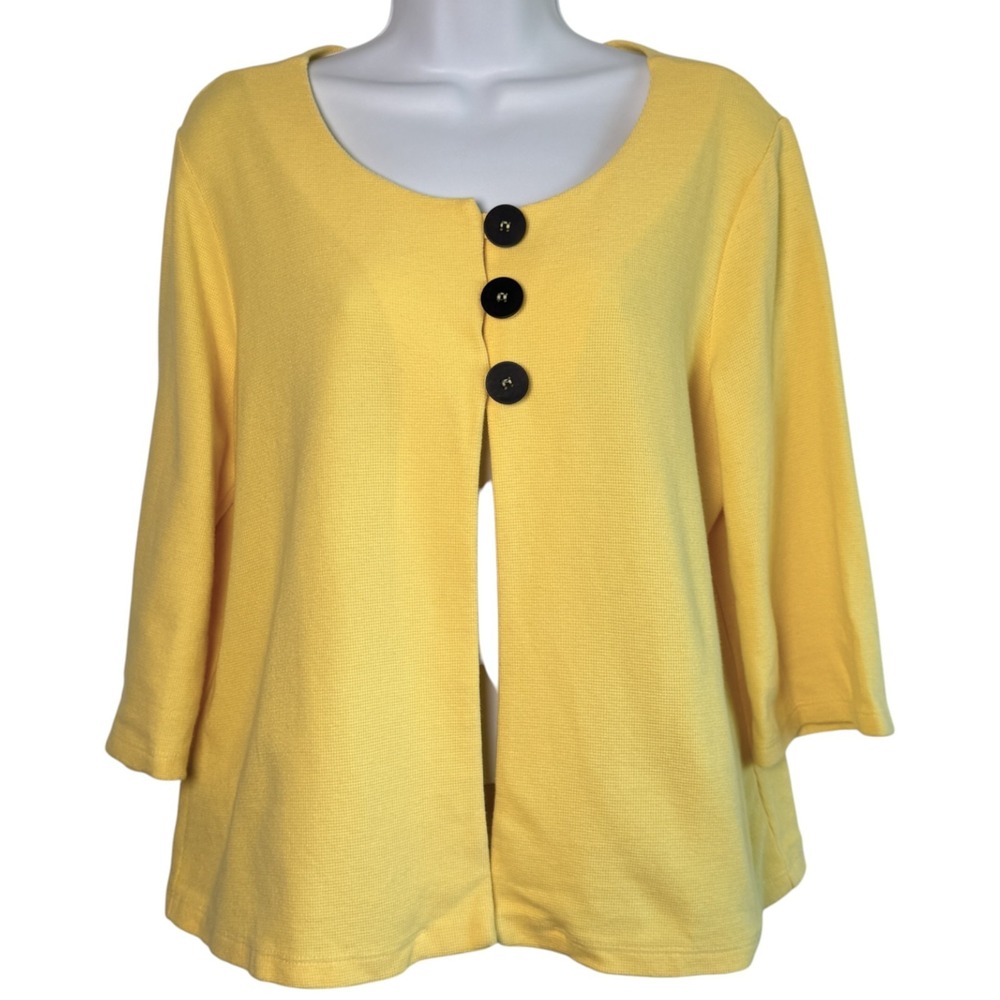 Chalet 3 Button Cotton Layering Cardigan‎ Size M Lagenlook Effortless Versatile